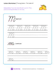 Cursive M | Reading & Writing Worksheet