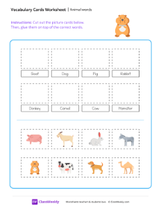 Animal words - Beaver | Reading & Writing Worksheet