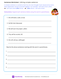 Writing complex sentences - Phone | Reading & Writing Worksheet