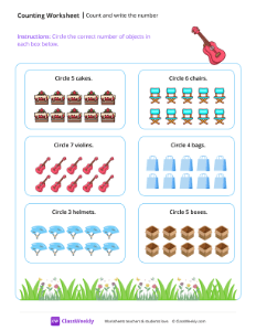 Circle the correct number - Violin | Math Worksheet