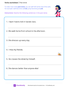 Past tense - Dance | Grammar Worksheet