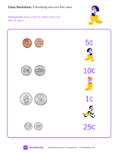 worksheet-Identifying-Coins-and-Their-Value-(U.S.)---Coin-Pile