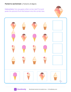 Patterns of objects - Ice Cream | Math Worksheet