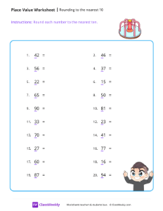 worksheet-Rounding-to-the-nearest-10---Dizzy