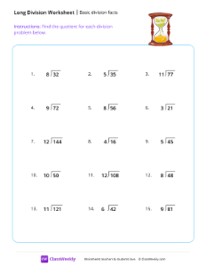 worksheet-Basic-division-facts---Hourglass