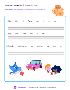 Scrambled Sentences - Cheese | Reading & Writing Worksheet