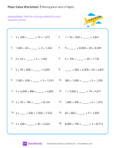 worksheet-Missing-place-value-(4-digits)---Plane