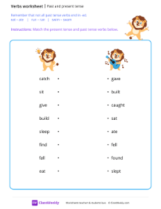 worksheet-Past-and-present-tense---Lion