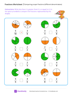 worksheet-Comparing-fractions-with-pie-charts-(different-denominators)---Drill