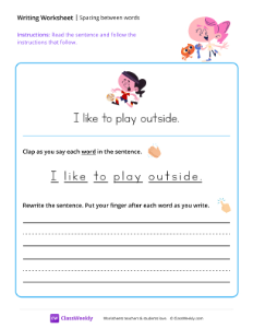 worksheet-Spacing-between-words---play