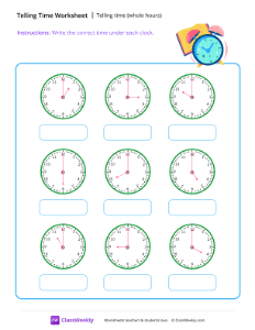 worksheet-Telling-time-(whole-hours)---Alarm