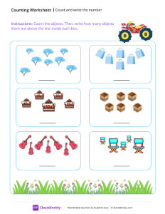 Count and write the numbers - Truck | Math Worksheet