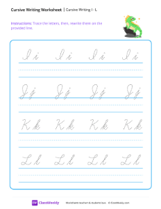 worksheet-Cursive-Writing-I-to-L