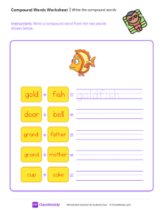 Write the compound words - Daydream | Reading & Writing Worksheet