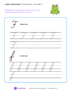 Cursive F | Reading & Writing Worksheet