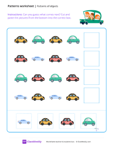 Patterns of objects - Car | Math Worksheet