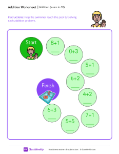 worksheet-Addition-Maze-(Sums-to-10)---Swimmer