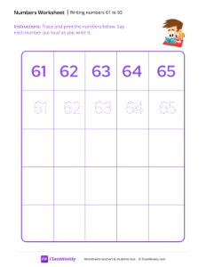 worksheet-Writing-numbers-61-to-65---Reader