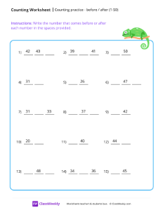 worksheet-What-comes-before-or-after-(1-50)---Chameleon