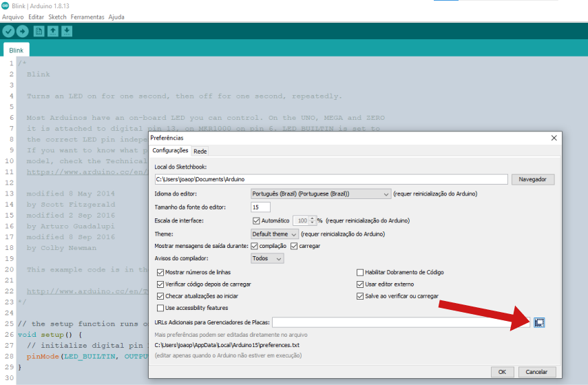 Botão URLs Adicionais