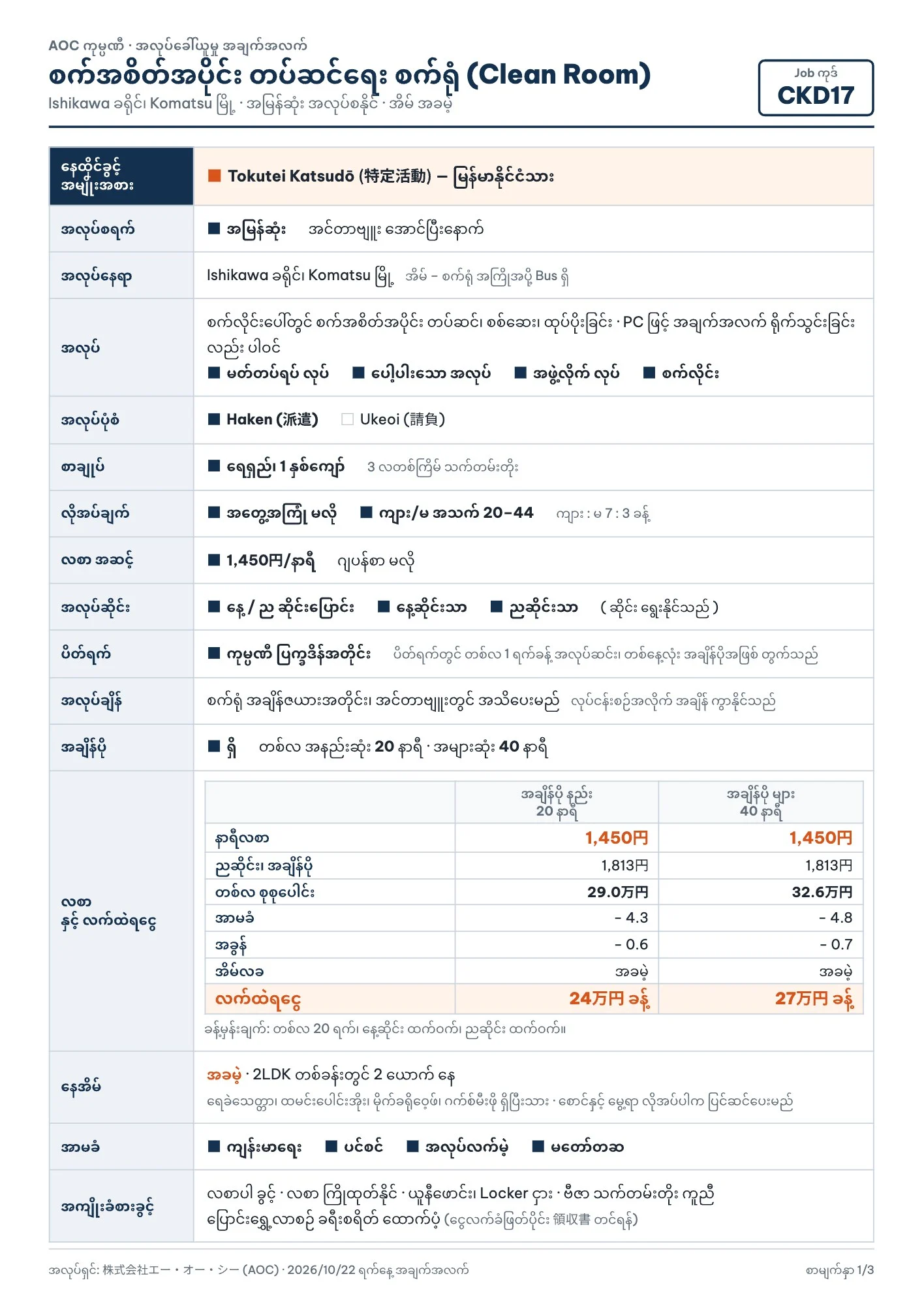 [CKD17] Lắp ráp, đóng gói phòng sạch — 1/3