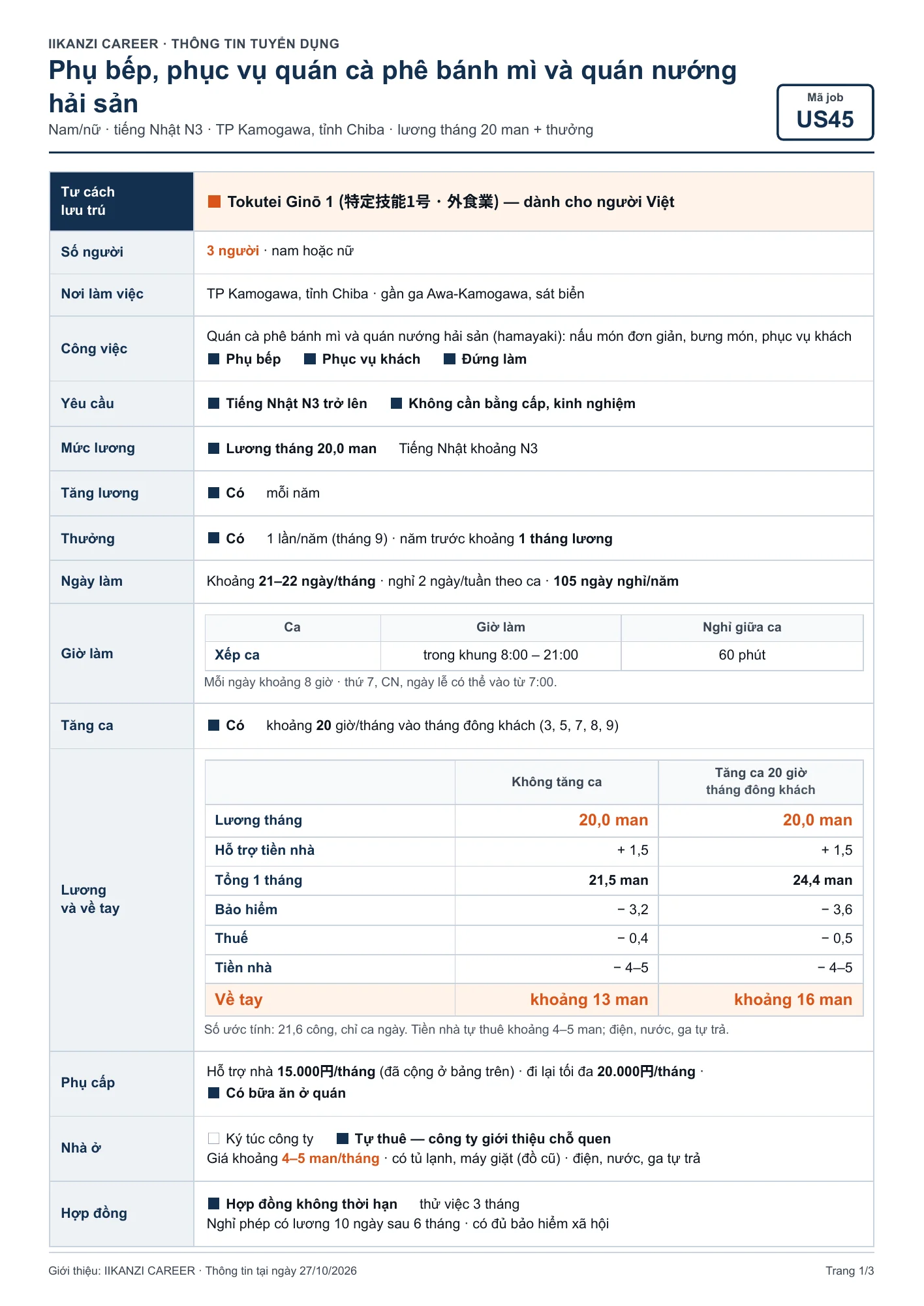 [US45] Phụ bếp cà phê, quán nướng — 1/3