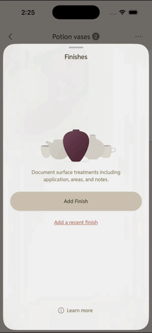 Add Recent Finish