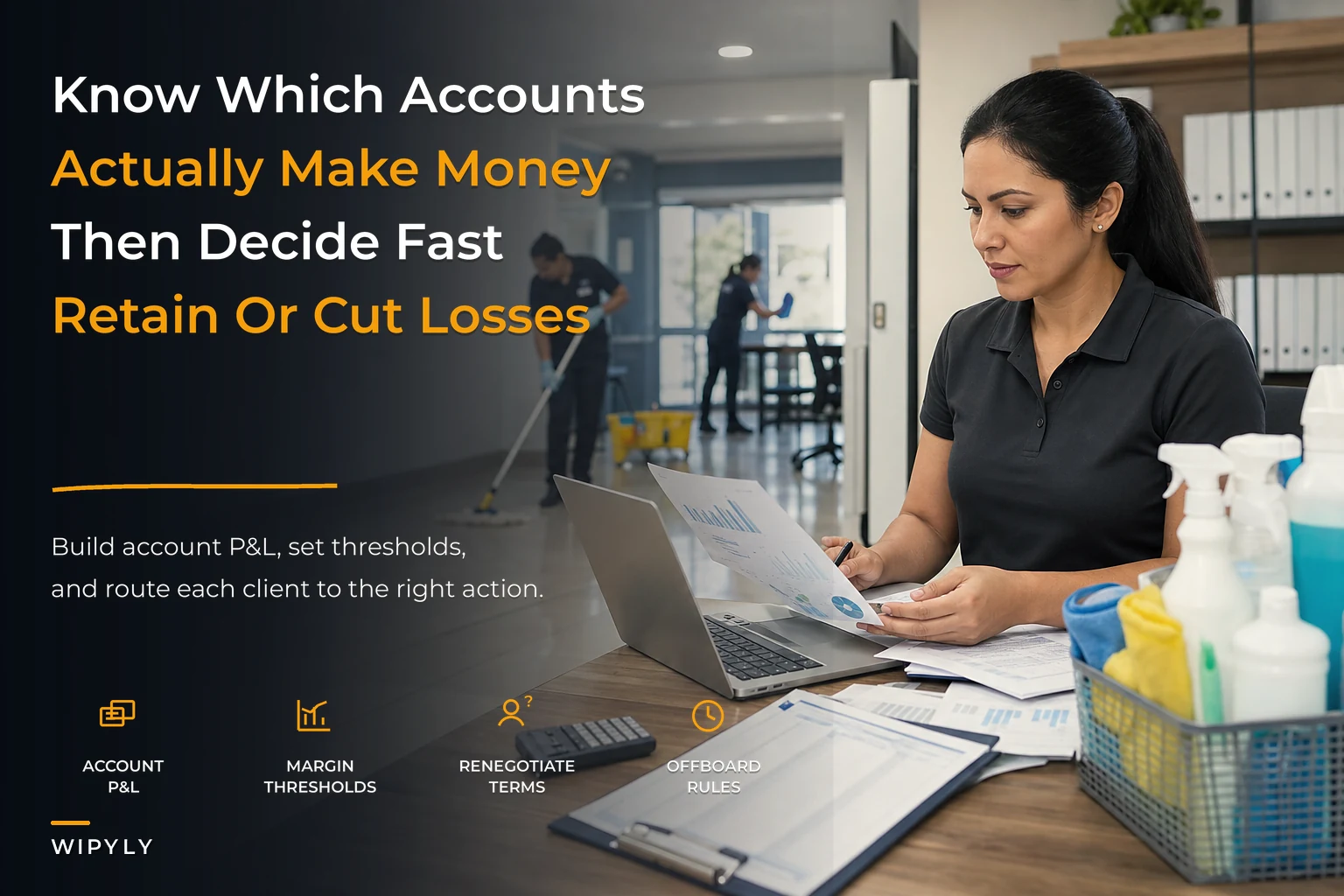 Account-level profitability for cleaning companies: segment clients, run account P&L, and apply a retain/renegotiate/offboard decision ladder