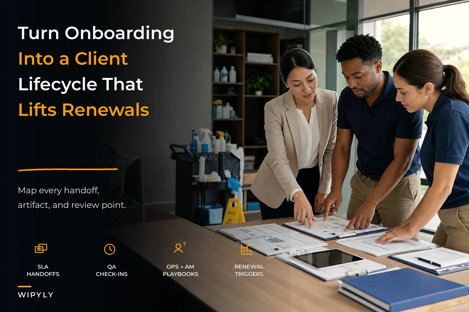 An operational client lifecycle for cleaning companies: templates, SLA handoffs and renewal triggers