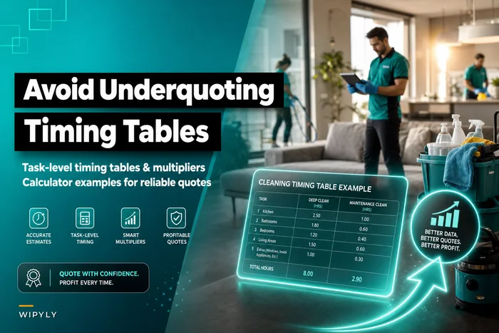 Avoid underquoting: task-level timing tables for deep vs maintenance cleans