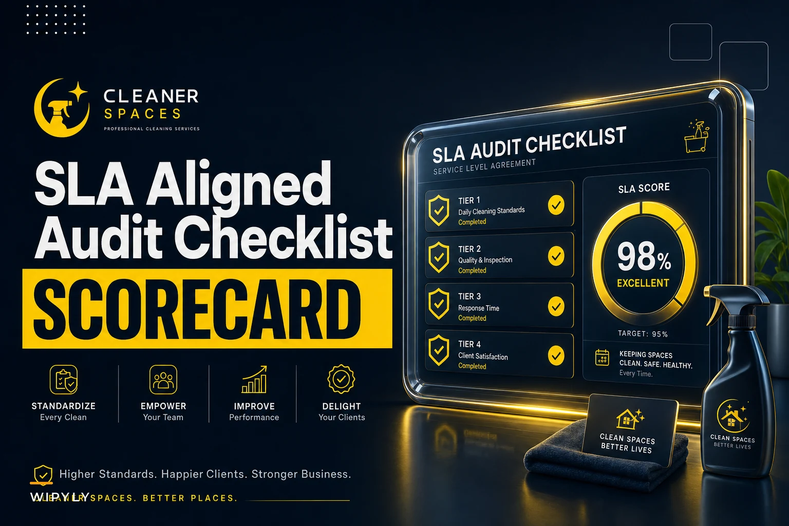 SLA-aligned commercial cleaning audit checklist with scoring and renewal triggers