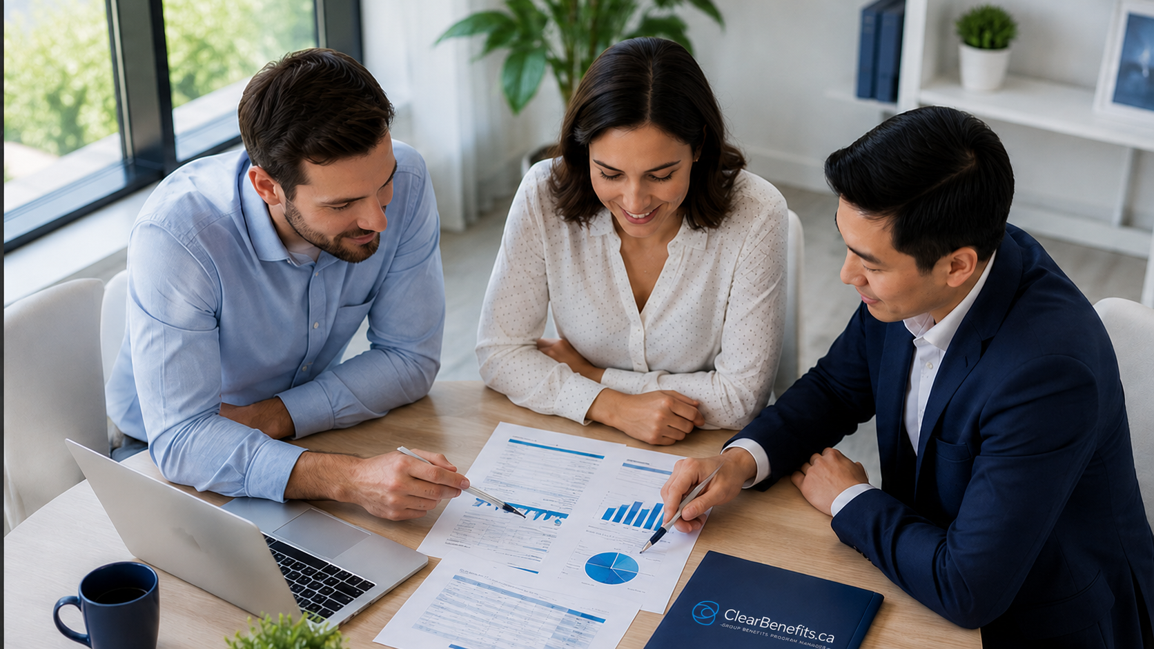 Business team discussing benefits