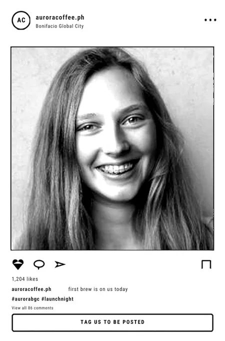 Receipt print styled as an Instagram post