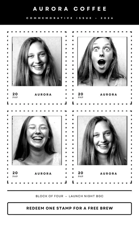 Receipt print styled as a sheet of four postage stamps