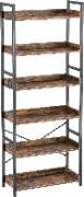 Rolanstar Bookshelf 6 Tier with 4 Hooks img