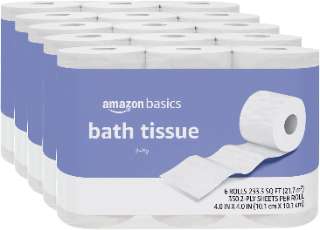 Amazon Basics 2-Ply Toilet Paper, Unscented, 30 Rolls img