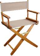 American Trails Extra-Wide Premium 18" Director's Chair Mission Oak Frame with Natural Canvas img