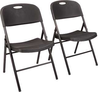 Amazon Basics Folding Plastic Chair, 350-Pound Capacity, Black, 2-Pack img