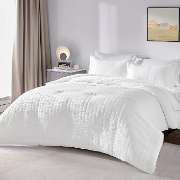 CozyLux Queen Bed in a Bag White Seersucker Comforter Set  img