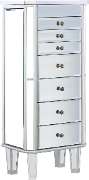 Powell Jewelry Armoire Wood, Silver Mirrored img