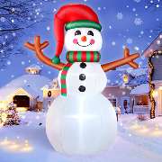 7 FT Christmas Inflatables Snowman Outdoor Decoration, Blow up Snowman Yard Decoration with LED Lights img