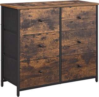 SONGMICS Dresser for Bedroom, Chest of Drawers, 6 Drawer Dresser img