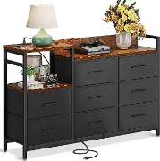 ODK Dresser with Charging Station, Wide Dresser 52'' Long Dresser for Bedroom Dresser with 8 Drawers img