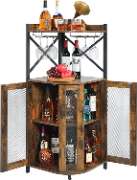 JKsmart Corner Bar Cabinet with Glass Holder img