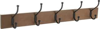 Amazon Basics Wall-Mounted Farmhouse Coat Rack, 5 Standard Hooks, Barnwood img