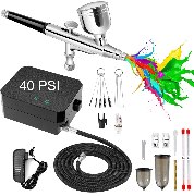 COSVII Airbrush Kit Upgraded 40 PSI Air Brush Painting Kit with Compressor img