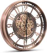 CLXEAST Moving Gear Wall Clock for Modern Living Room Decor img