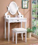 Roundhill Furniture Moniya White Wood Vanity Table img