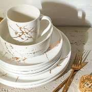 Stone Lain Modern Gold Splash Exquisite Fine China Dinnerware Set img