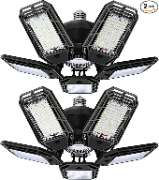 suyncyi 2 Pack LED Garage Light, 150W Ultra Bright LED Shop Light with 5 Adjustable Panels img